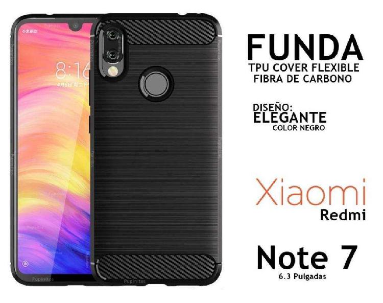 Funda Elegante Fibra De Carbono Xiaomi Redmi Note 7 Rosario