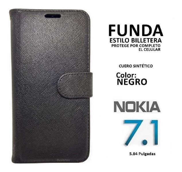 Funda Proteccion Full Estilo Billetera Nokia 7.1 Rosario