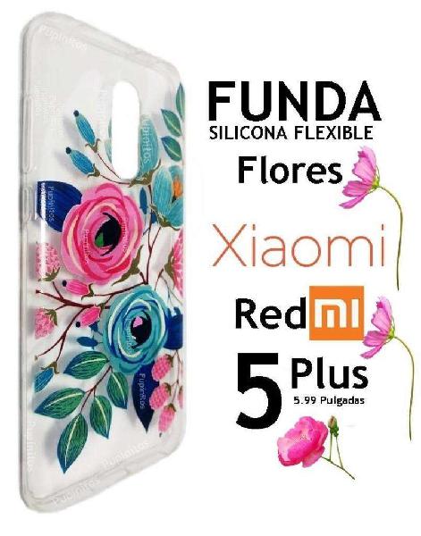 Funda Tpu Cover Diseño Flores Xiaomi Redmi 5 Plus Rosario
