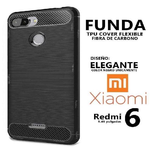 Funda Tpu Elegante Fibra Carbono Xiaomi Redmi 6 Rosario