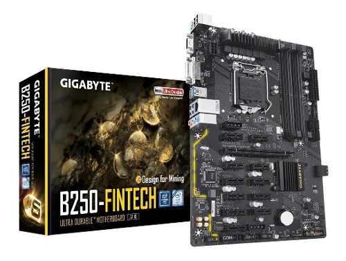 Mother Gigabyte Ga-b250-fintech Ddr4 Mineria 1151 12 Pcie