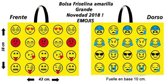 Bolsas reutilizables ecológicas emoticones en Villa Urquiza