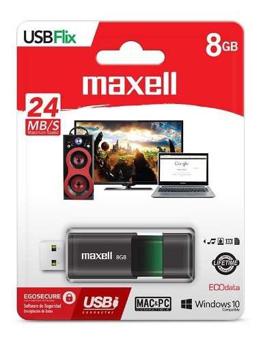 Pen Drive Maxell 8gb Pinstripe Retractil Usb 8 Gb Blister