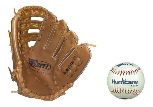 Guante Softball Diestro Beisbol 12 + Pelota Softball Brett