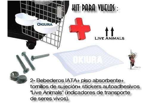 Kit Bebederos Homologado Iata+piso Abs+live Animals+tornill