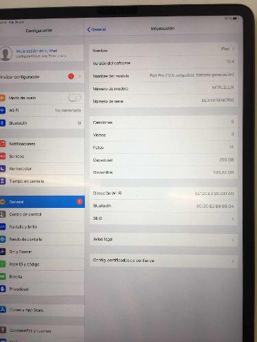 iPad Pro 12.9 3ra Gener Face Id Garantía 2020 Permuto Menor