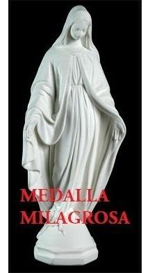 Medalla Milagrosa, Virgen Cemento, 75 Cm. De Altura, Jardin