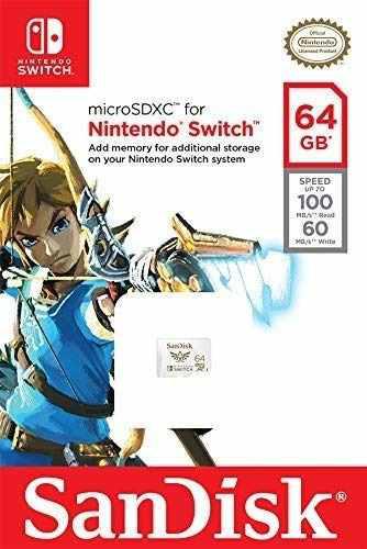 Memoria Sandisk Micro Sd 64gb Oficial Nintendo Switch Stock
