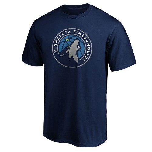 Remera Basket Nba Minnesota Timberwolves Logo Completo Azul