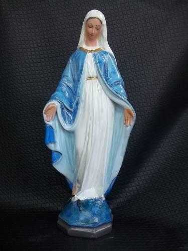 Virgen Medalla Milagrosa Pintada, De Cemento 65 Cm.