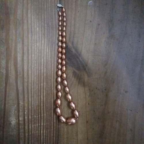 Collar Perlas Fantasia Color Cobre 26cm (cu12)