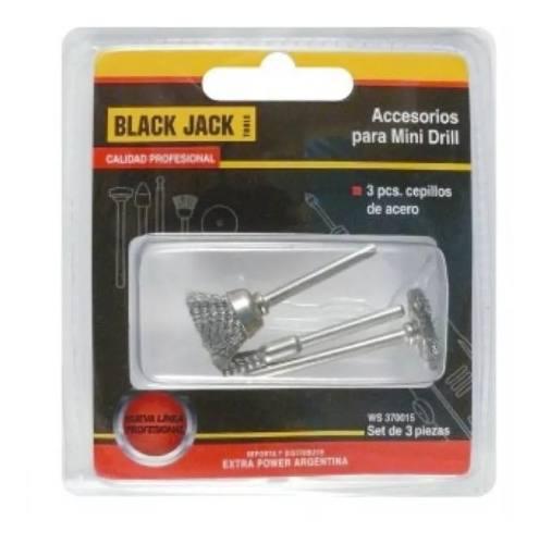 Accesorio Torno Mini Drill Cepillos Acero De X 3 Black Jack