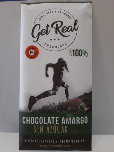 Chocolate Amargo 100% Cacao Orgánico, S/azúcar X 70g