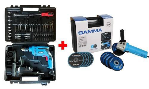 Kit Gamma Amoladora 750w Accesorios + Taladro 710w Cuotas