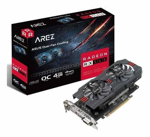 Placa De Video Asus Rx 560 4gb Gddr5 Arez Rx560-o4g-evo