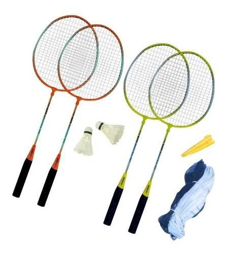 Set Bádminton Pack X 4 - Raquetas Plumas Red Parantes Bolso