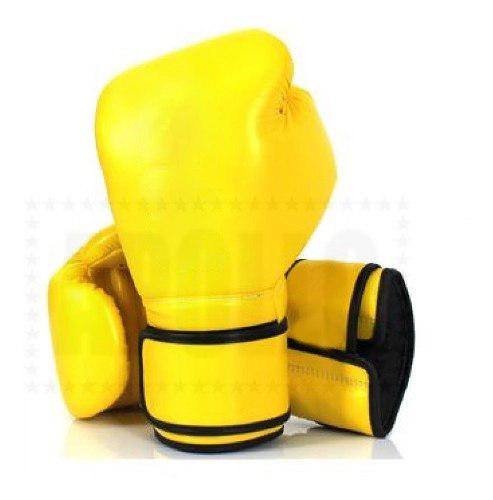 Guantes Boxeo Cuero Sintetico Box Boxing Ufc Mma Amarillo 14