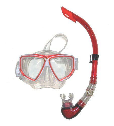 Set Snorkel + Mascara Profesional Doble Válvula Marfed
