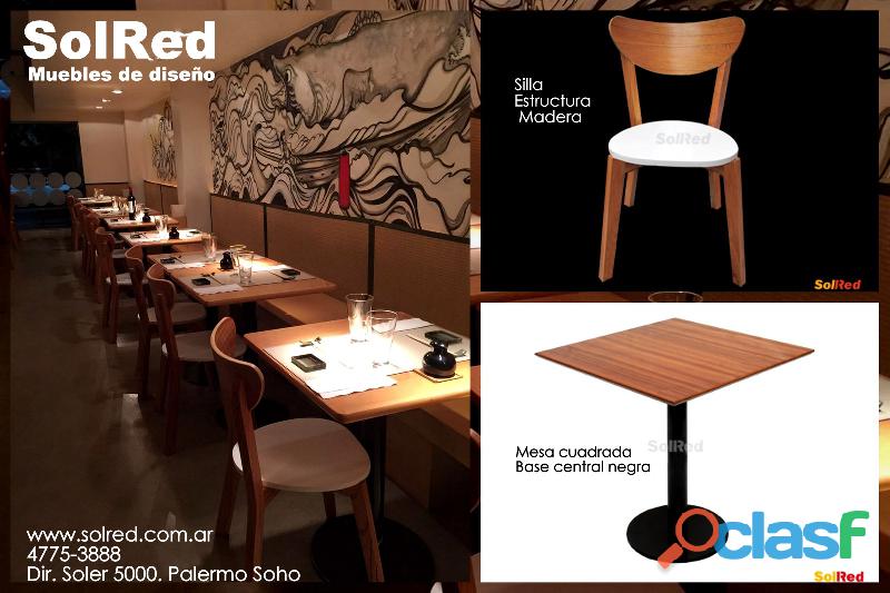 Silla escandinava y mesa para restaurante