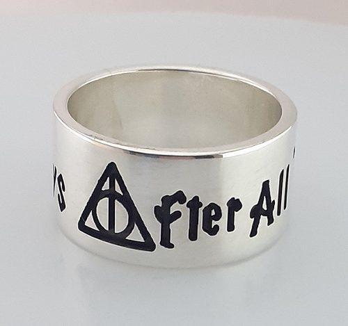 Alianza-anillo Con Frase Grabada Plata 925 Harry Potter !