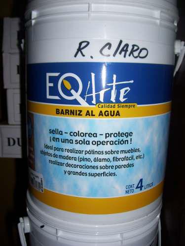 Barniz Al Agua X 4 Litros-tiñe Y Protege Madera/fibrofacil