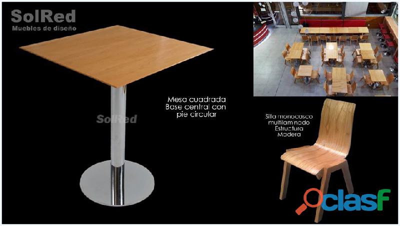 Mesas y sillas para espacios sociales