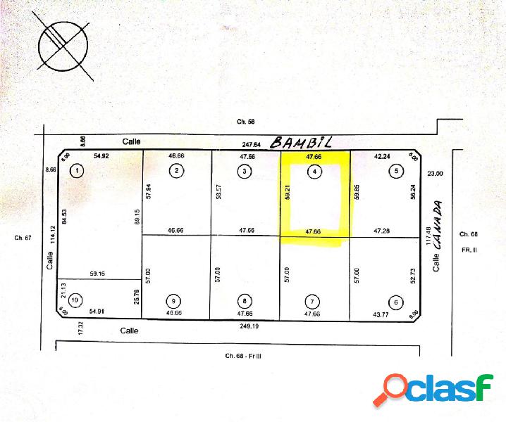 Terreno en Venta. 2837 M2.