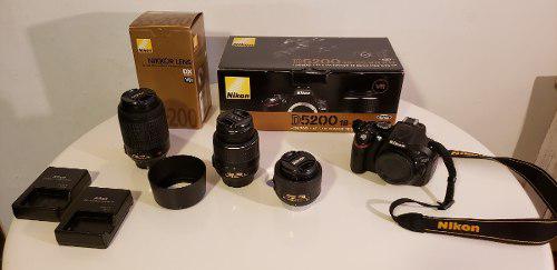 Nikon D5200 18-55 Vr Kit + Nikkor 55-200mm + Af-s 35mm 1.8g