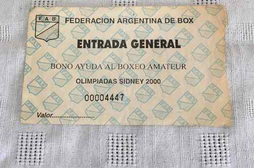 Entrada Boxeo Amateur - Fab - Olimpiadas Sidne 2000 - Usada-