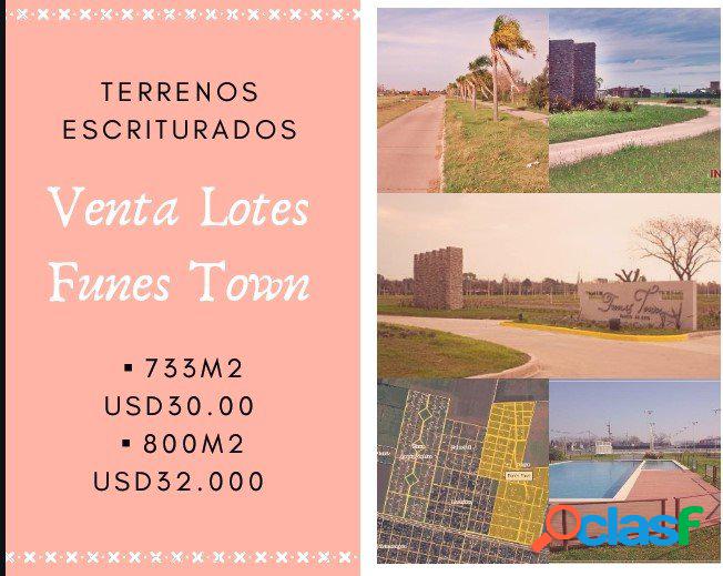 FUNES TOWN - TERRENO ESCRITURADO - LOTE DE ESQUINA