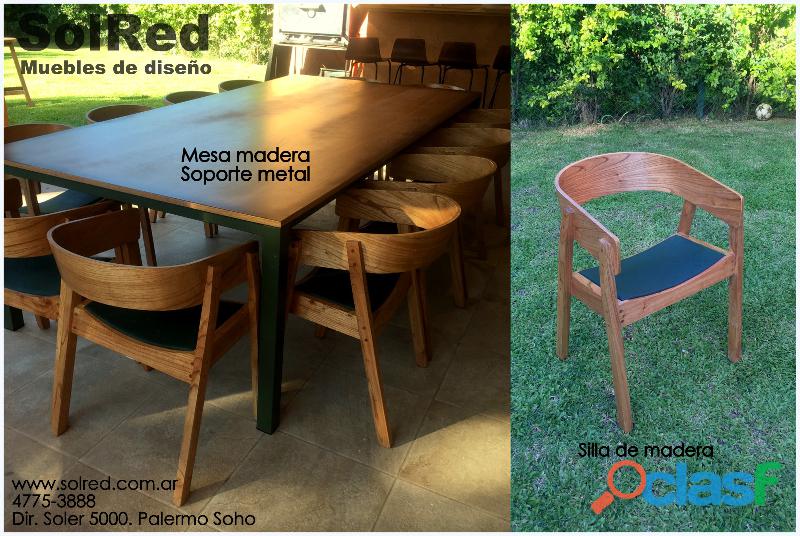 Mesa y silla para ambientaciones exteriores