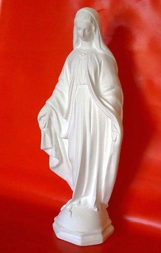 Escultura Estatua Virgen Milagrosa De Cemento Blanco