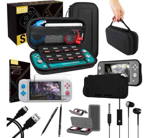 Funda Nintendo Switch Lite Kit Orzly Estuche + Accesorios