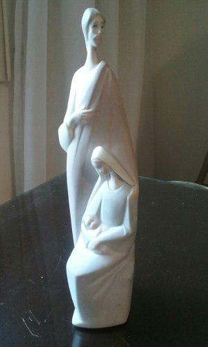 Lladró De La Sagrada Familia, Figura De Porcelana Biscuit.