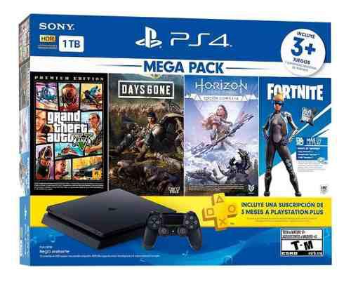 Consola Ps4 1tb Megapack 3 Juegos+fortnite+ 1 Joystick+nuevo