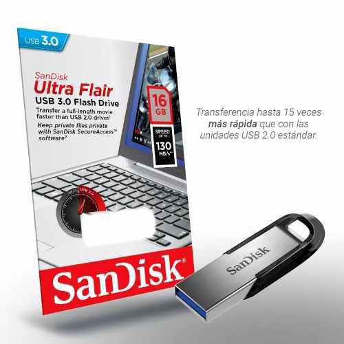 Pendrive 16gb Usb 3.0 Sandisk Ultra Flair 130mb/s