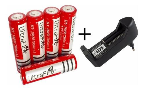 Cargador Baterias Universal + 5 Pilas 18650 3.7 V 7800 Mah