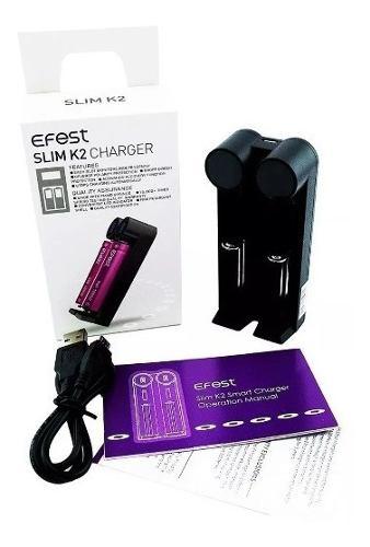 Cargador Efest Slim K2 + 2 Baterias Efest 18650 Original