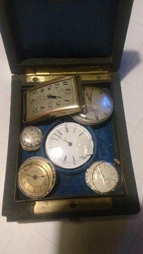 9 Relojes Varios Antiguos, Mallas Y Cajita Antigua 1870's