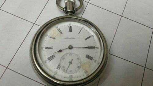 Antiguo Reloj De Bolsillo De Guarda Ferrocarril Funcionando