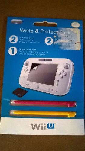 Nintendo Wii U Escritura Y Protecto Pack - Original Nintendo