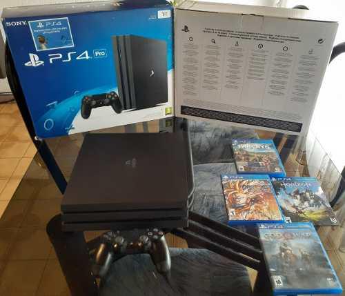 Play Station 4 Pro 1tb+2 Joystick+juegos-impecable En Caja!!