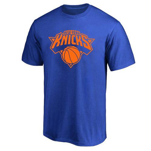 Remera Basket Nba New York Knicks Logo Completo Azul Francia