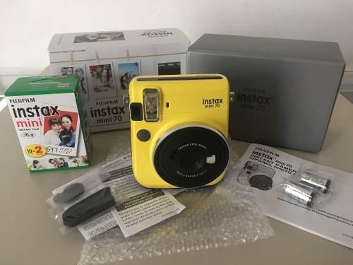 Cámara Fujifilm Instax Mini 70 Amarilla Nueva + 20 Fotos
