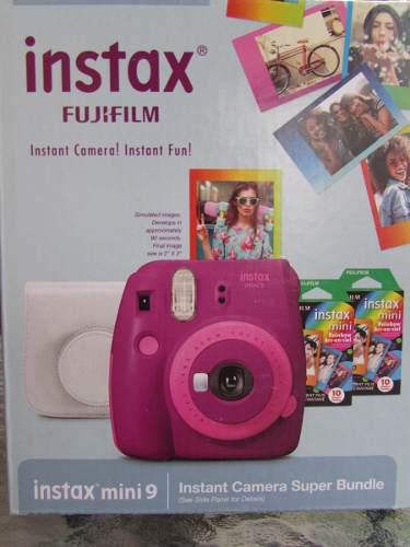 Cámara Fujifilm Instax Mini 9 Purple + Funda + 20 Fotos