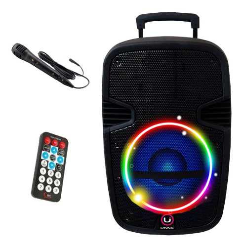 Parlante Karaoke 12 Portatil Bluetooth Microfono Luces Led