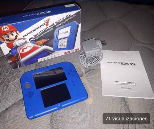 Nintendo 2ds Original, En Caja Con Cargador, Con Juegos.