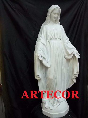 Virgen Medalla Milagrosa, Cemento,85 Cm. Estatua De Jardin
