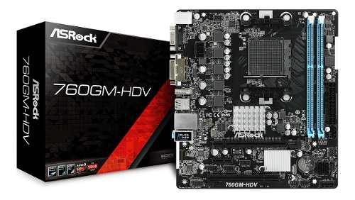 Mother Asrock A760gm-hdv Am3+ 125w Video Radeon Ddr3 Hdmi