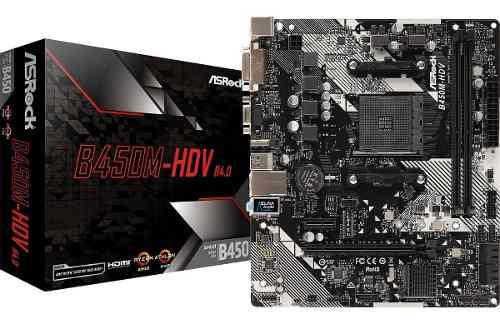 Motherboard Amd Asrock B450m Hdv R4.0 M.2 Ddr4 Hdmi Am4